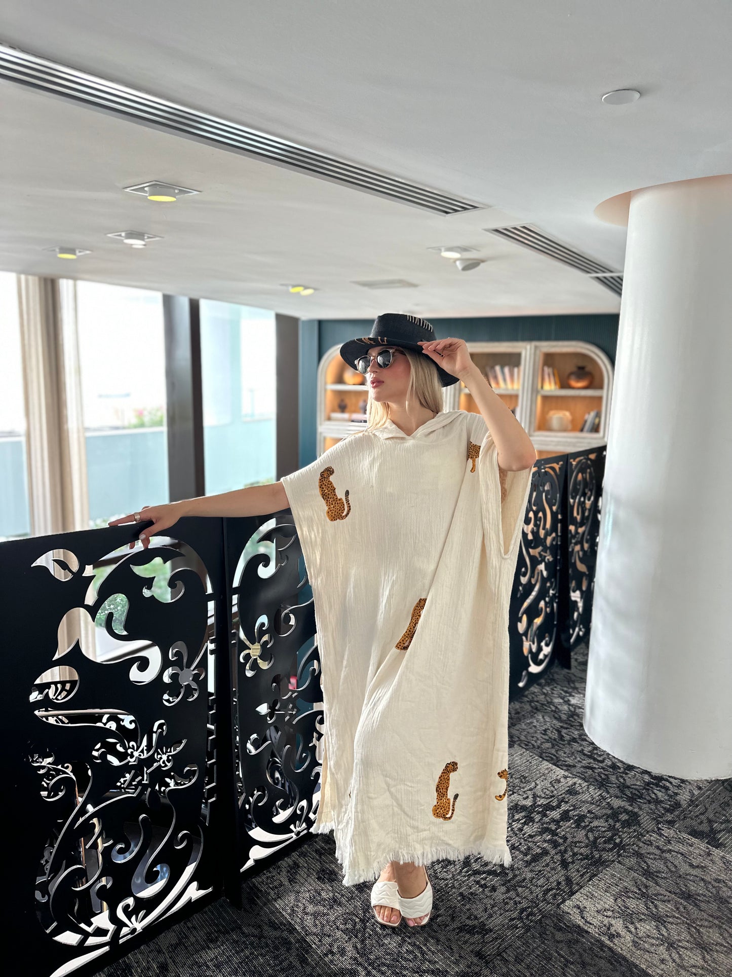 Nazar Cheetah Kaftan (Tan)