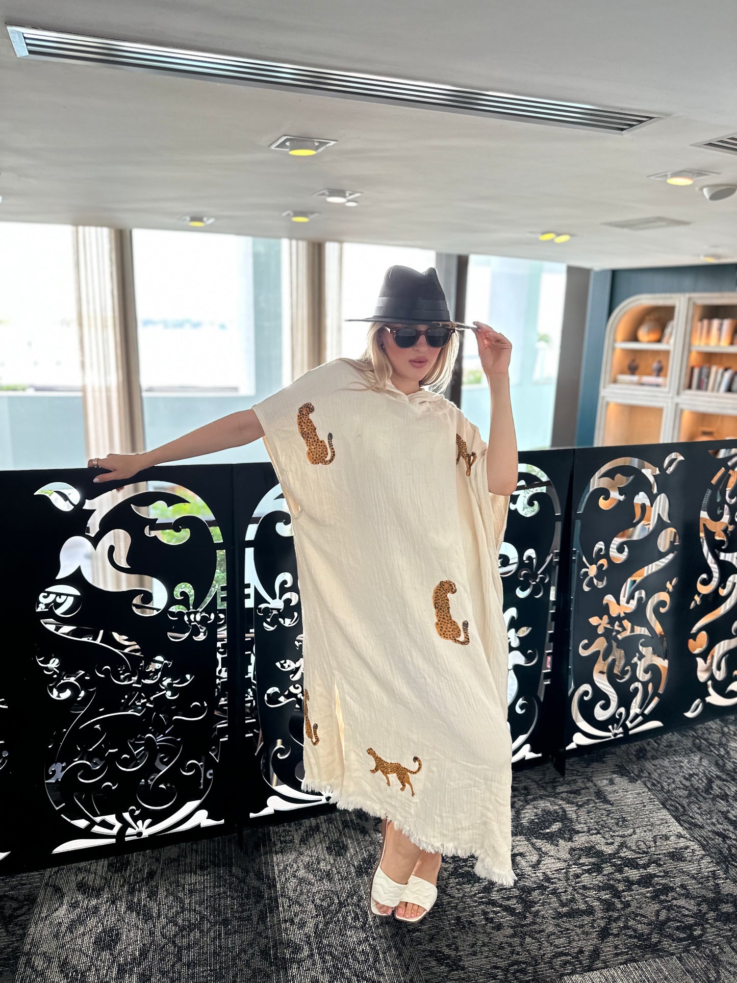Nazar Cheetah Kaftan (Tan)