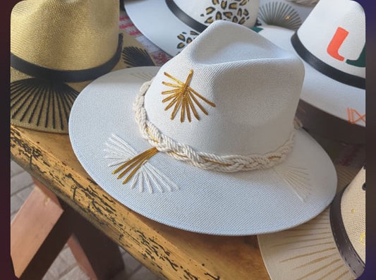 Tahiti Twilight (Gold) | Luxury Handmade Straw Hat