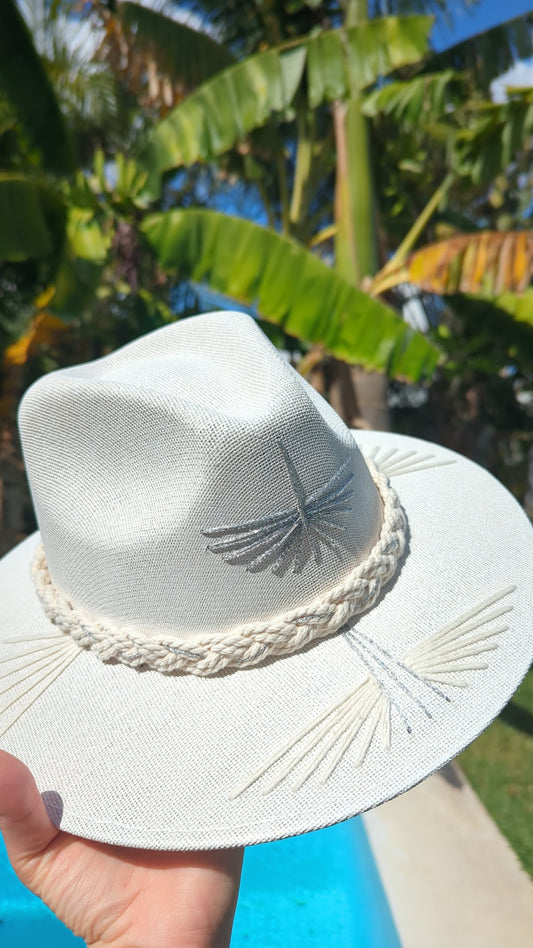 Tahiti Twilight (Silver) | Luxury Handmade Straw Hat