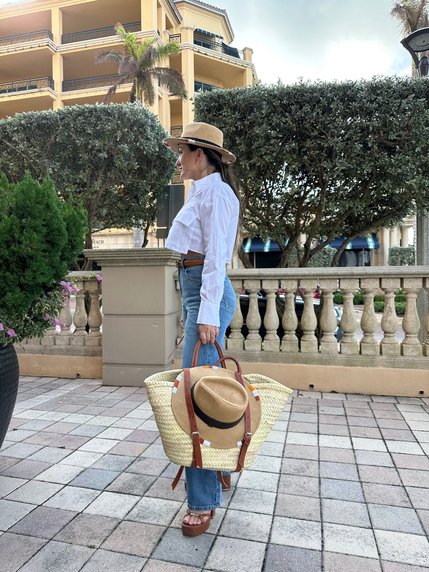 Provence hat backpack/tote bag