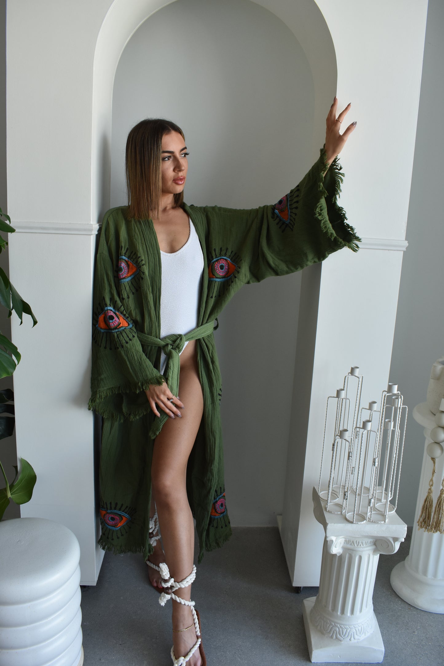 Nazar Robe in Forest Green