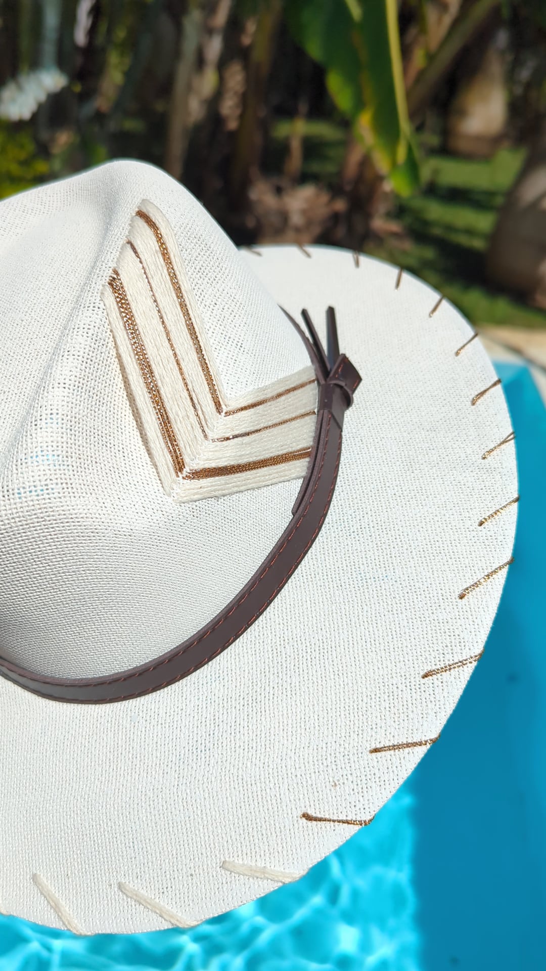 Akumal (White & Gold) | Luxury Handmade Straw Hat