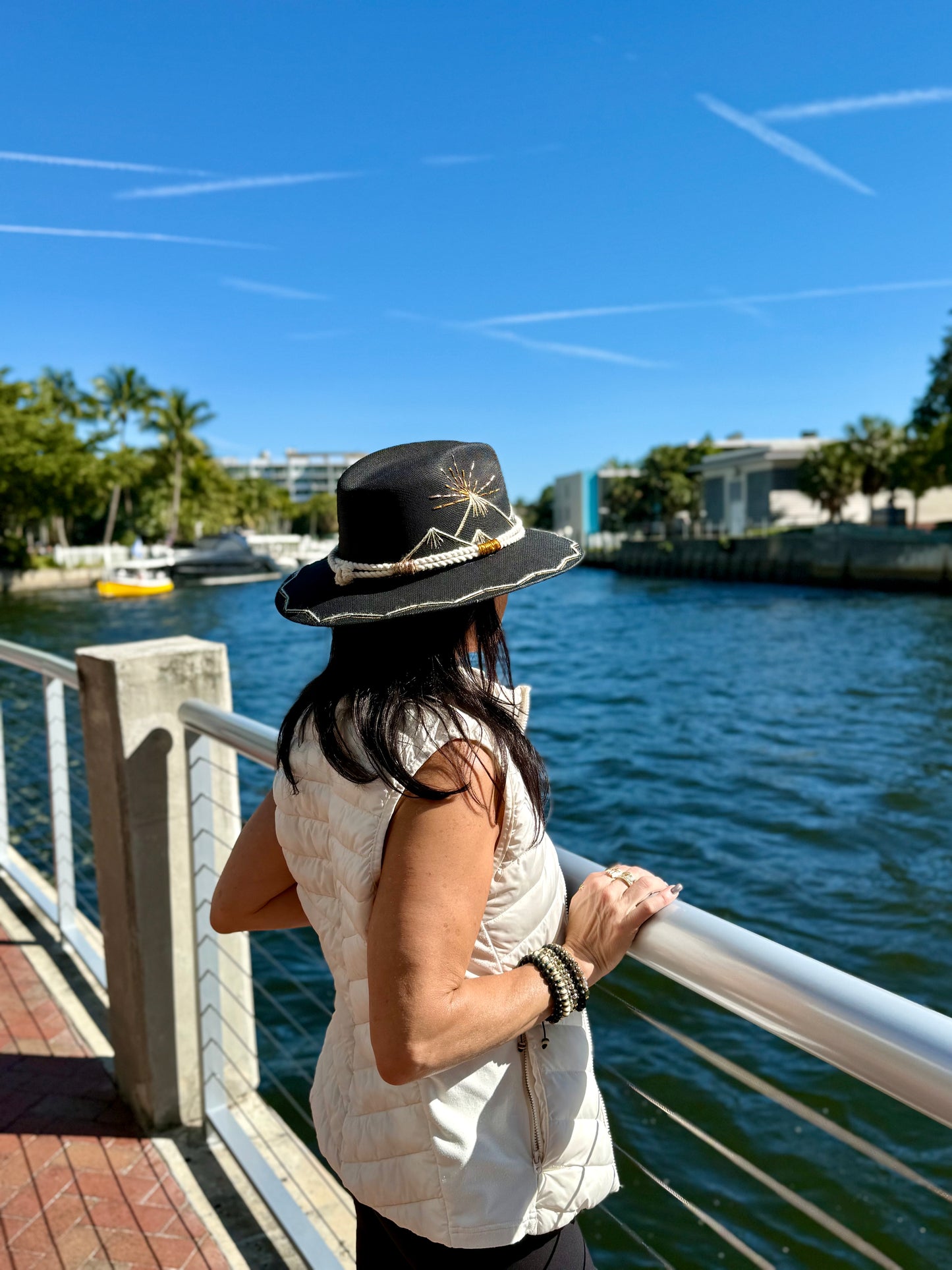 Pacific Palisades (Black) | Luxury Handmade Straw Hat