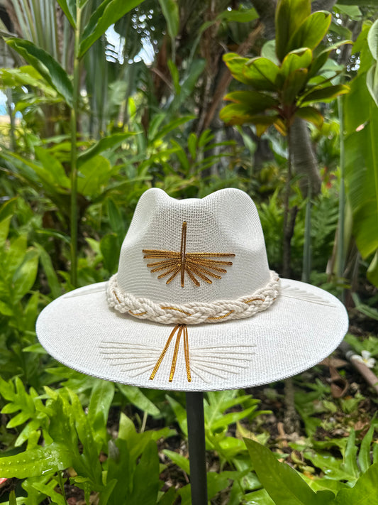 Tahiti Twilight (Gold) | Luxury Handmade Straw Hat