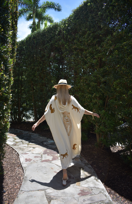 Nazar Cheetah Kaftan (Tan)