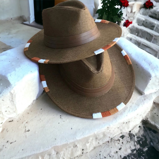 Marrakech Cocoa Hat with leather Band