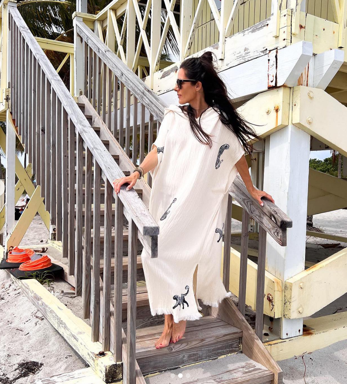 Nazar Cheetah Kaftan (Black)