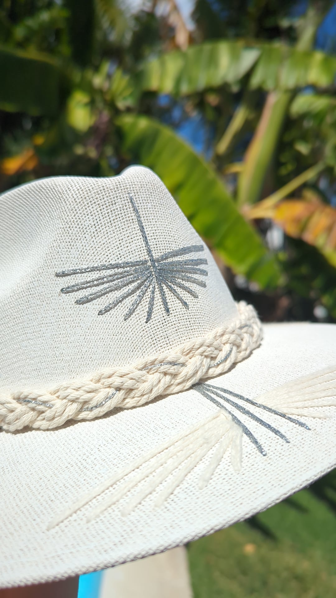 Tahiti Twilight (Silver) | Luxury Handmade Straw Hat