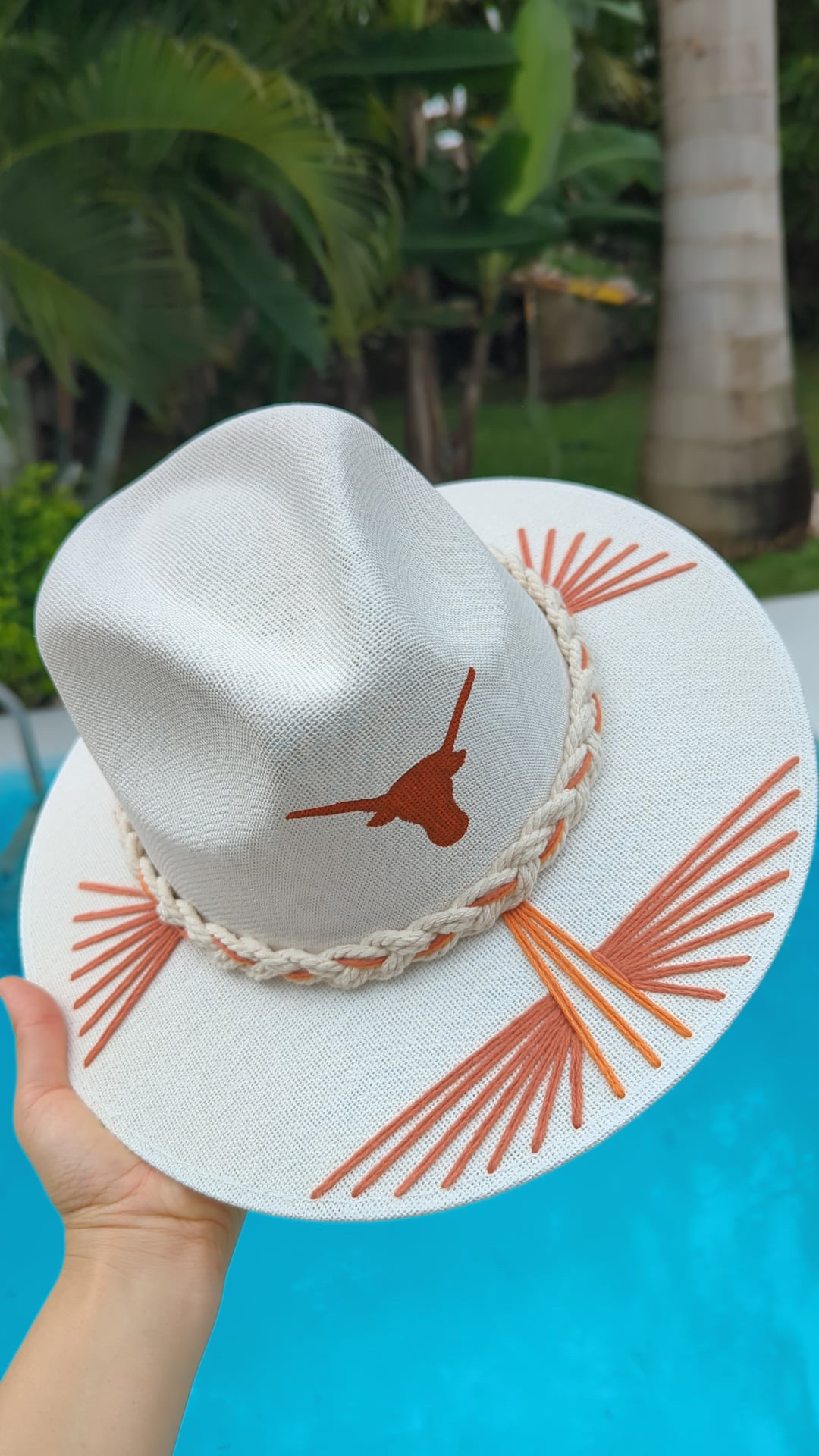 Hook ‘em Horns 2 | Luxury Handmade Straw Hat
