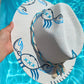 Blue Crab Island| Luxury Handmade Straw Hat