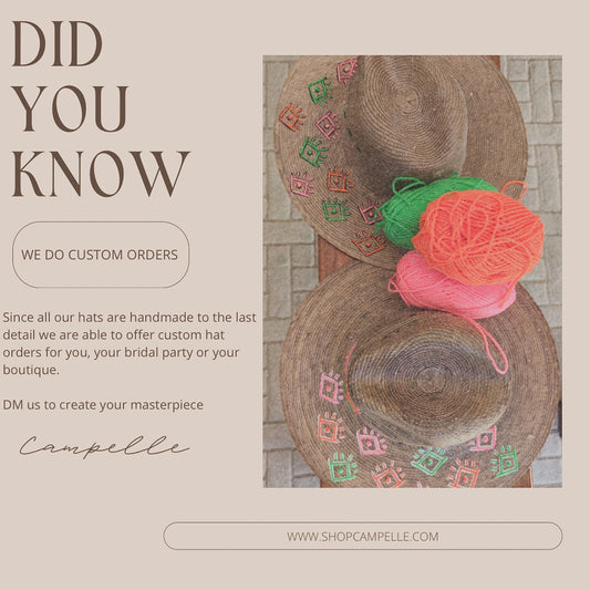 Custom Luxury Straw Hat | Personalized Handmade Campelle Hat