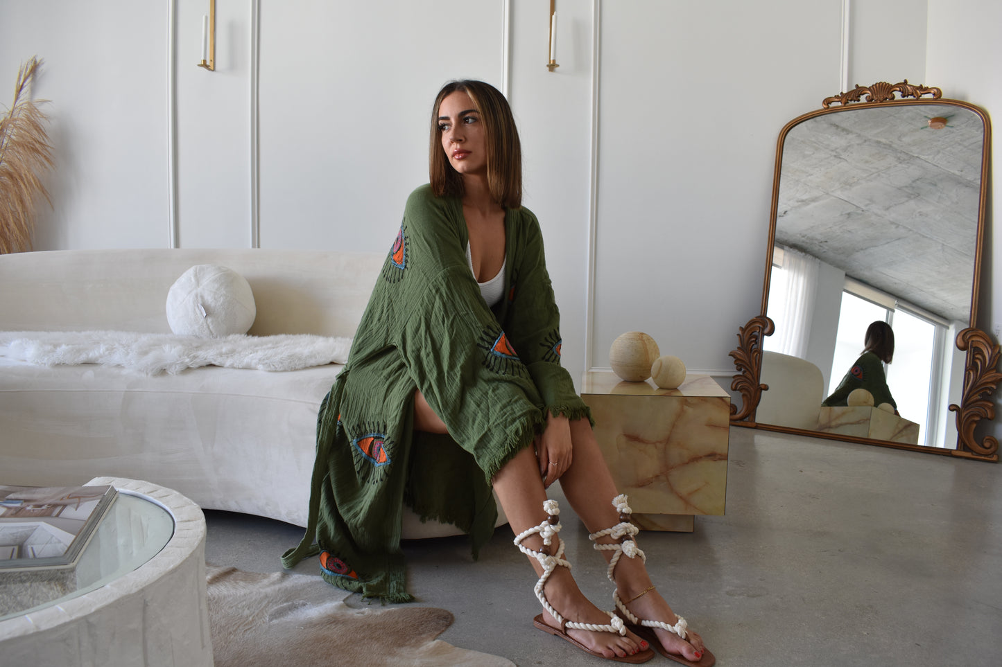 Nazar Robe in Forest Green