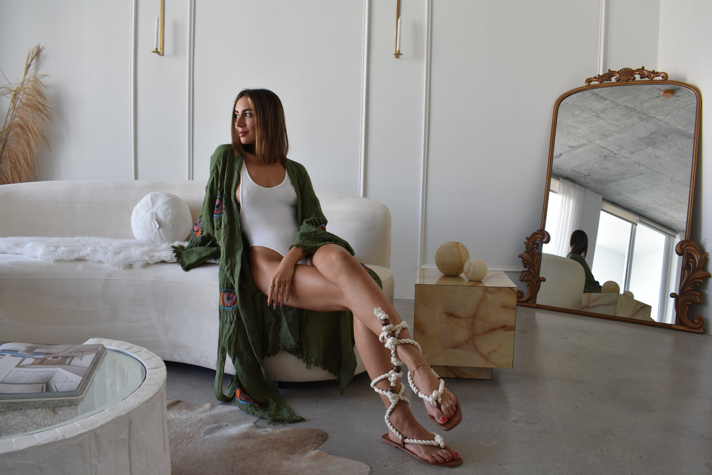 Nazar Robe in Forest Green
