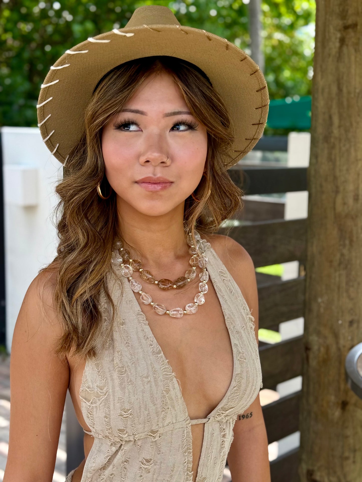 The Akumal (Khaki & Gold) | Luxury Handmade Straw Hat