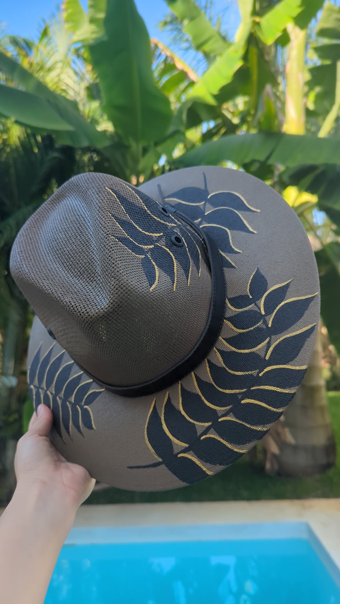 The Harbour Island Noir | Luxury Handmade Straw Hat