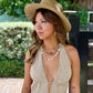 The Akumal (Khaki & Gold) | Luxury Handmade Straw Hat