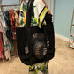 Black  canvas hat tote