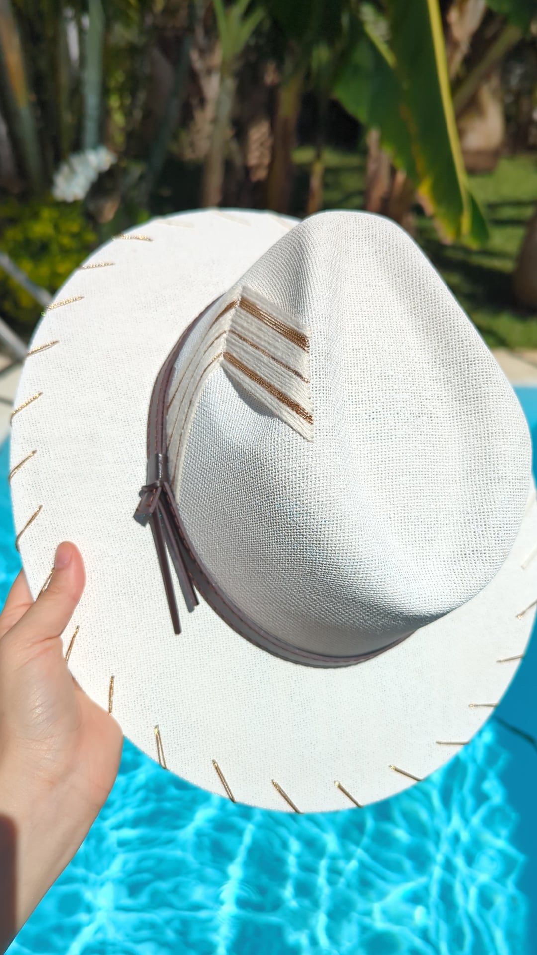 Akumal (White & Gold) | Luxury Handmade Straw Hat