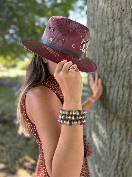 Cabo Burgundy | Luxury Handmade Straw Hat