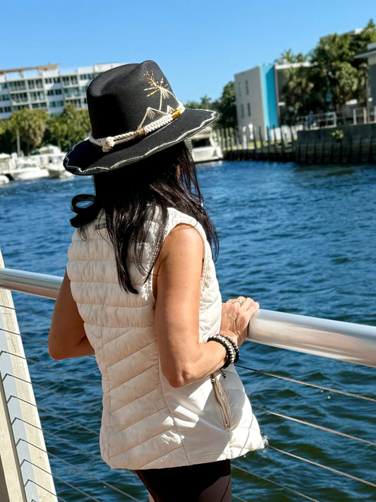 Pacific Palisades (Black) | Luxury Handmade Straw Hat