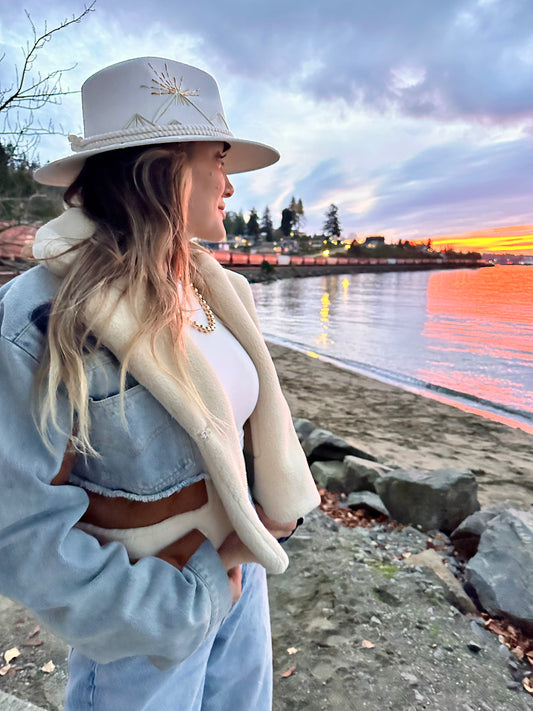 Pacific Palisades (White) | Luxury Handmade Straw Hat